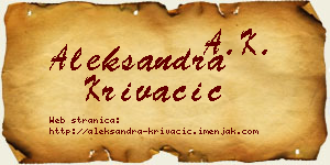 Aleksandra Krivačić vizit kartica